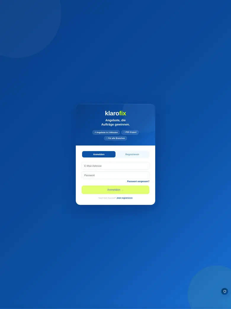 klarofix Angebotssoftware